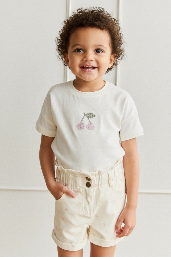 Cotton Baby Shorts - Cream