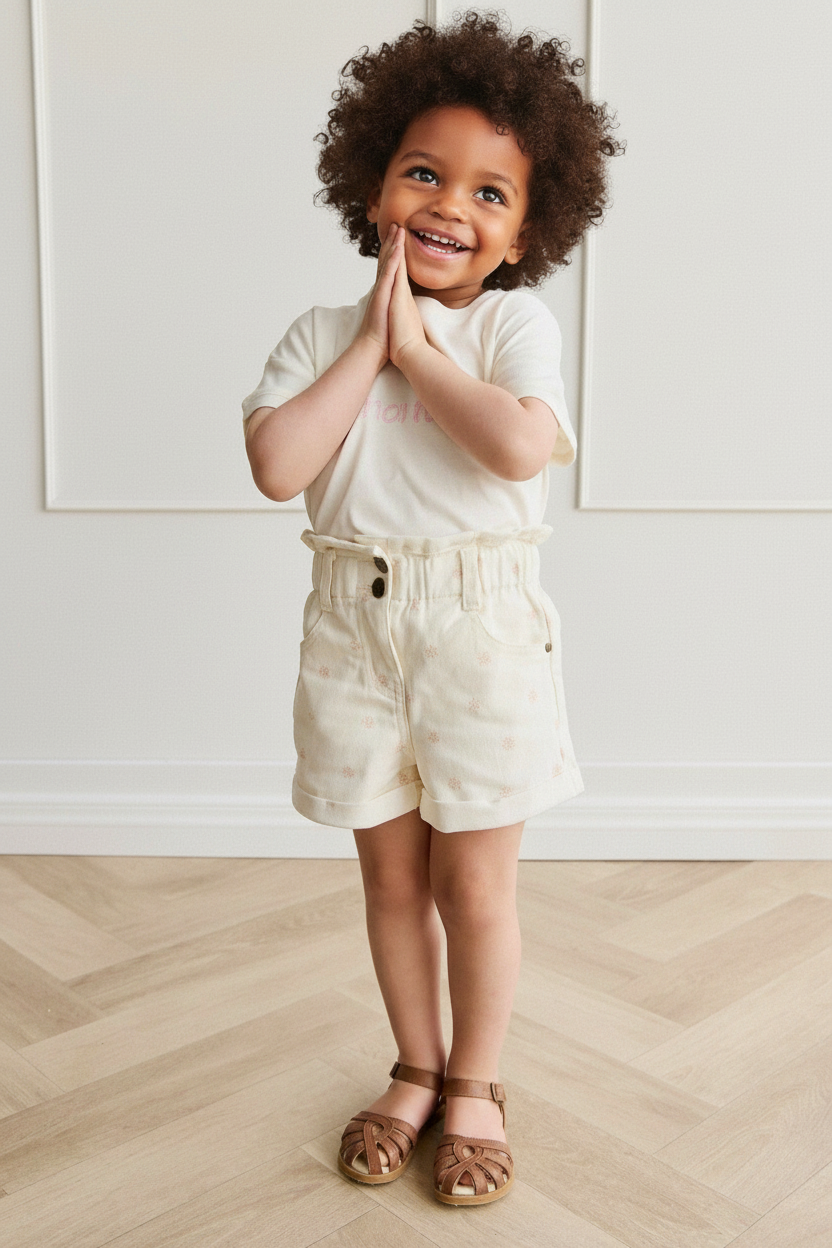 Cotton Baby Shorts - Cream - Kumfy Kids (3)