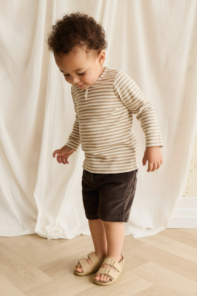 Cotton Baby Shorts - Dark Brown - Kumfy Kids