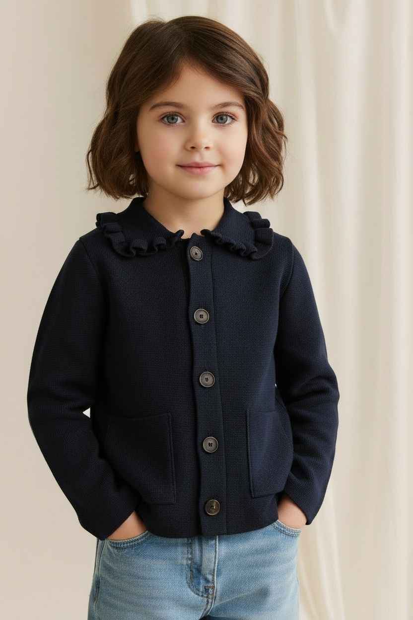 Cotton Baby Sweater - Navy - Kumfy Kids