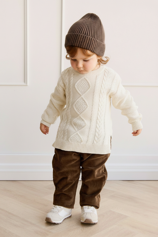 Cotton Baby Pants - Dark Brown