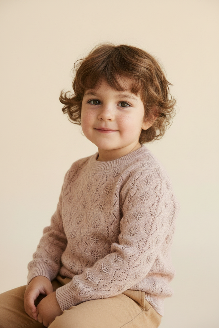 Cotton Baby Sweater - Chalky Pink