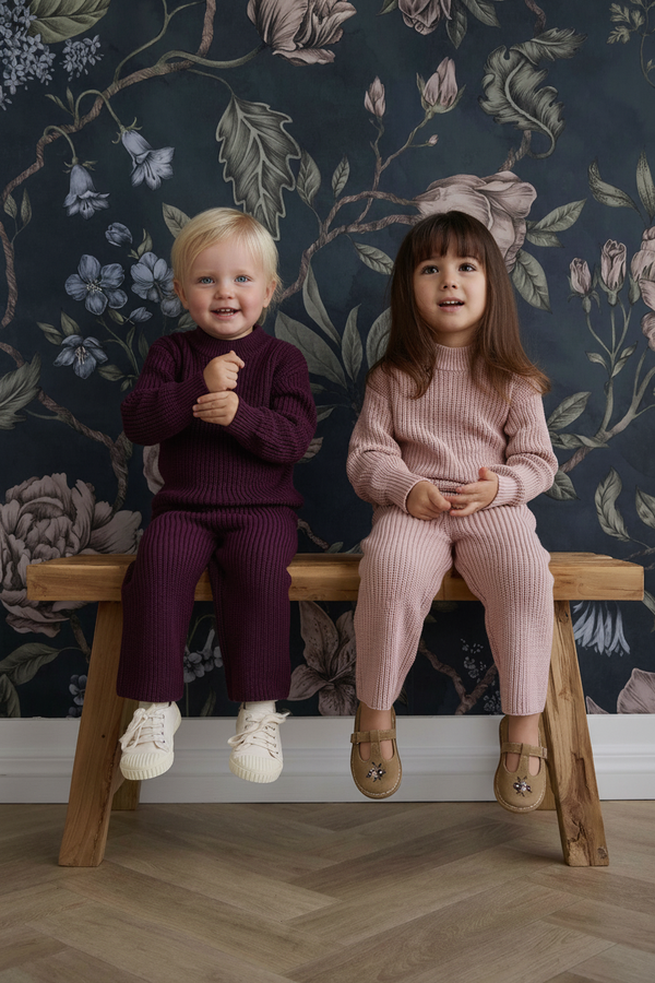 Cotton Baby Pants - Plum