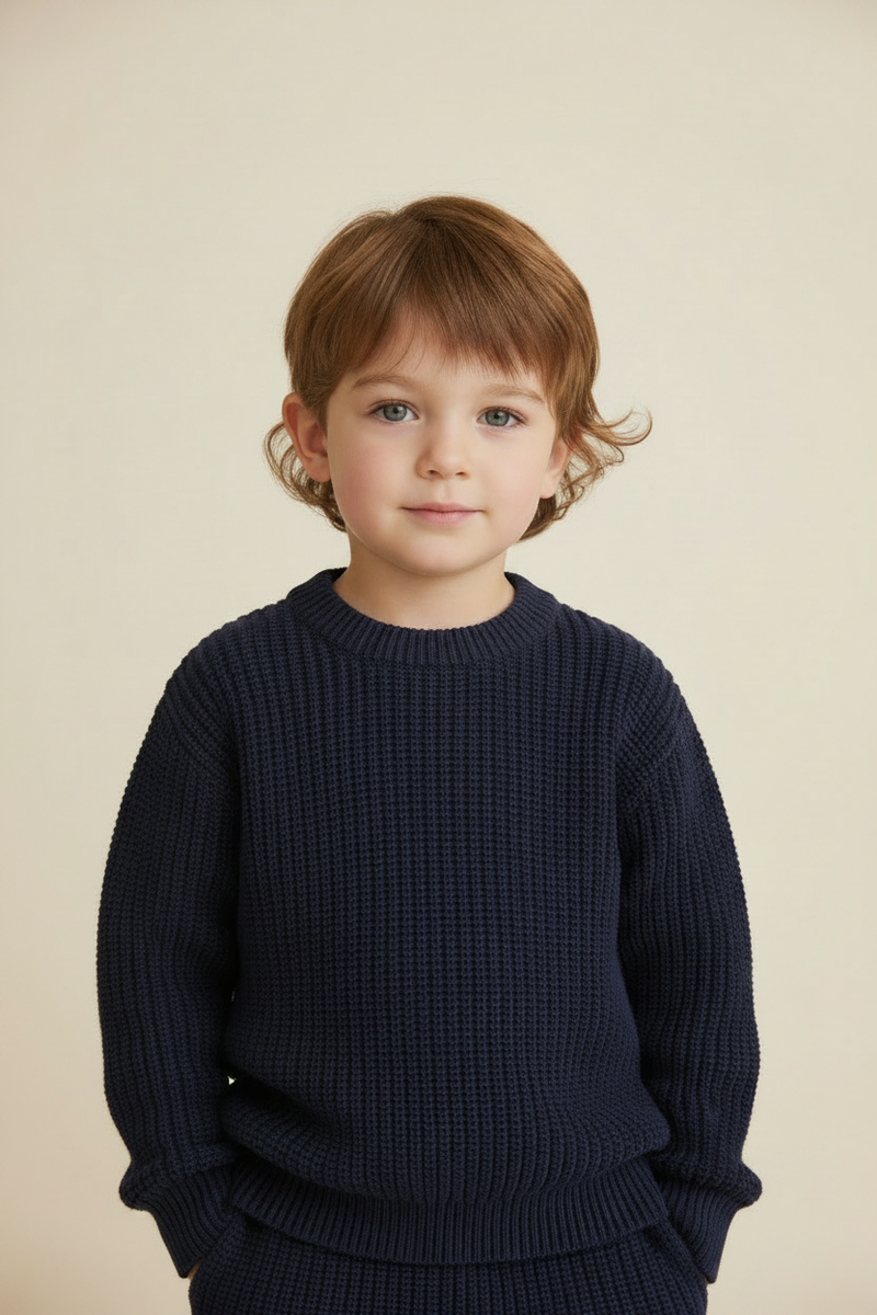 Cotton Baby Sweater - Slate Blue