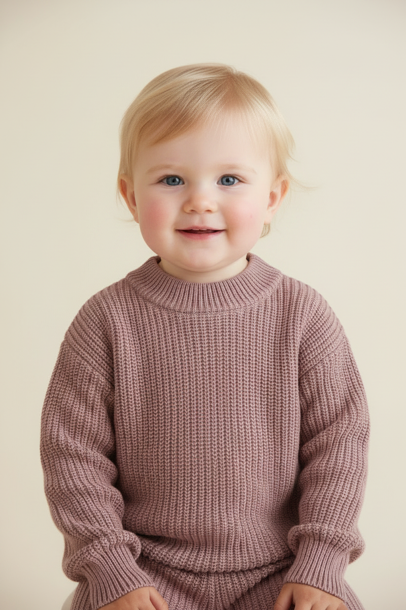 Cotton Baby Sweater - Dreamy Pink