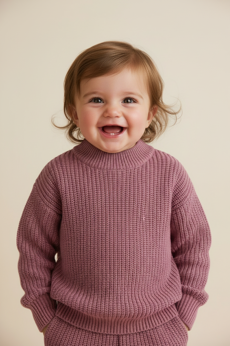 Cotton Baby Sweater - Heather Gray