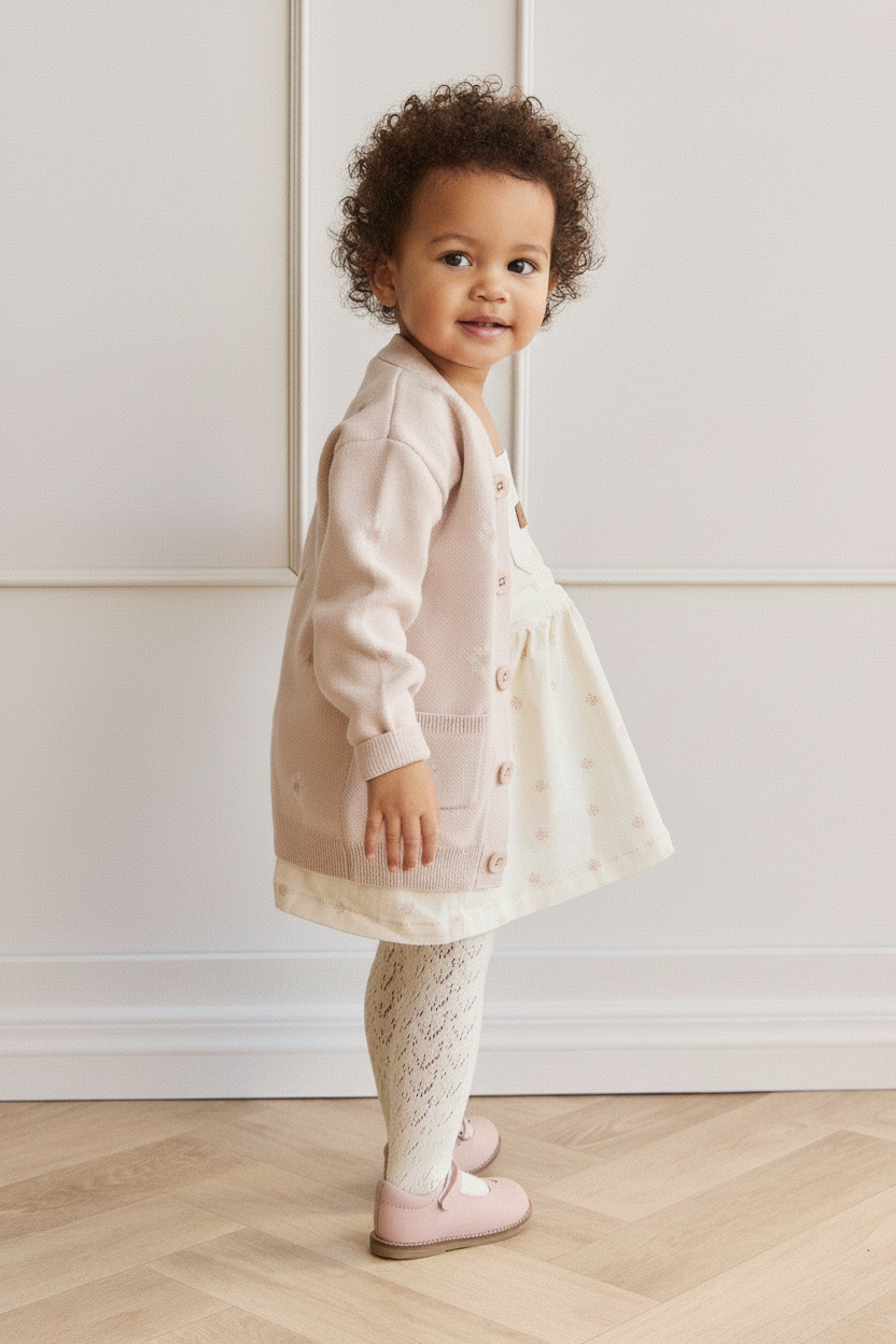 Cotton Baby Dress - Cream - Kumfy Kids