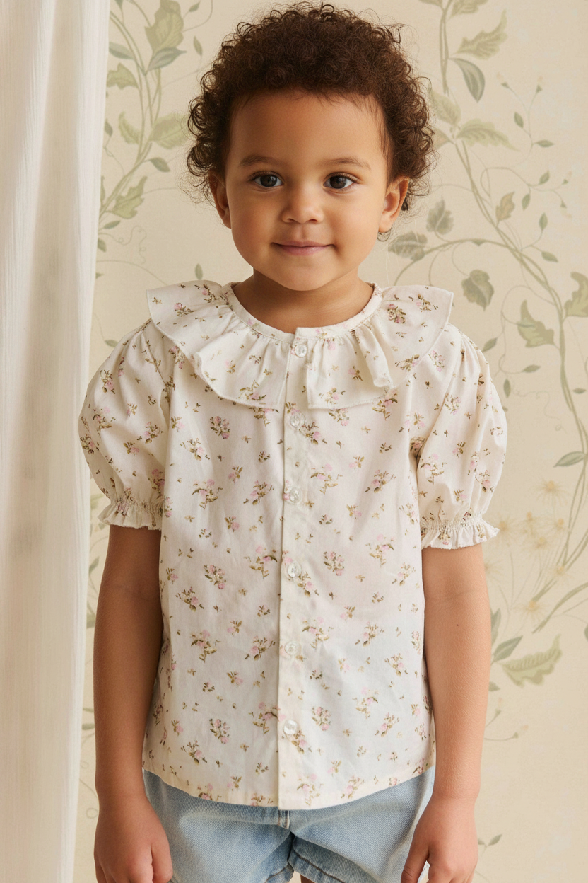 Organic Cotton Baby Top - Antique White - Kumfy Kids