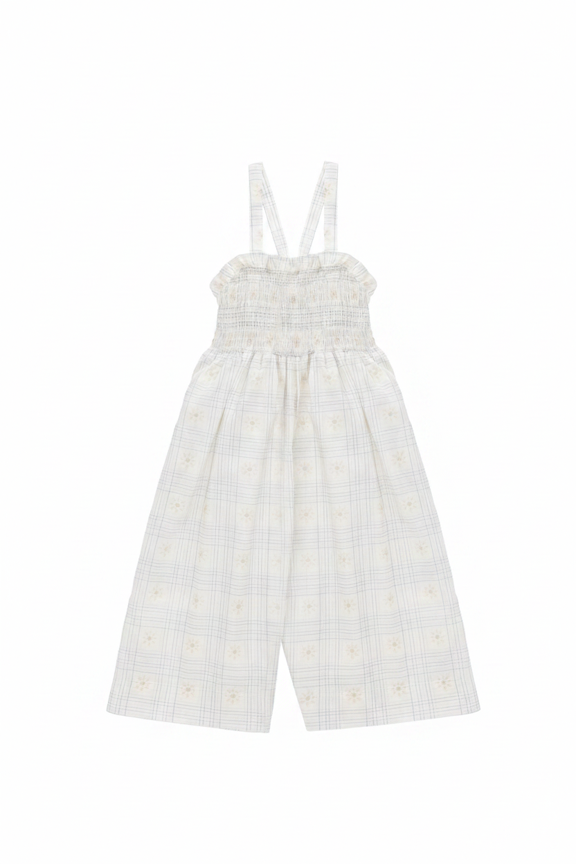 Organic Cotton Baby Romper - White Floral