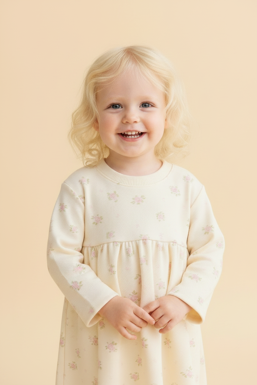 Organic Cotton Baby Dress - White - Kumfy Kids (3)