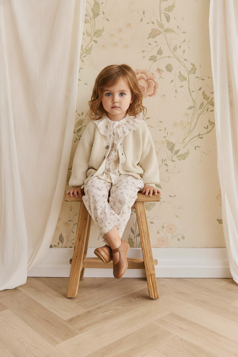 Organic Cotton Baby Pants - Antique White