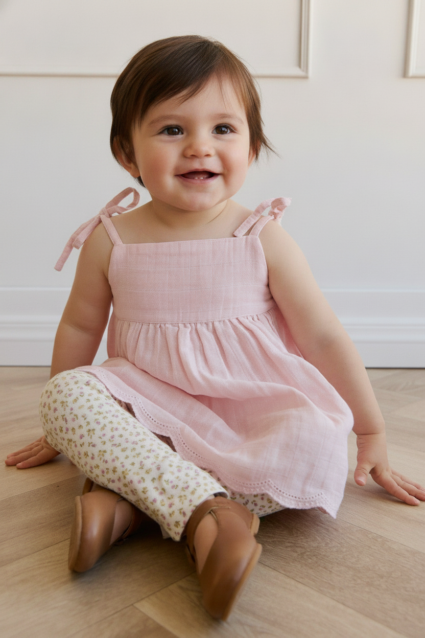 Organic Cotton Baby Pants - Soft Pink - Kumfy Kids (2)