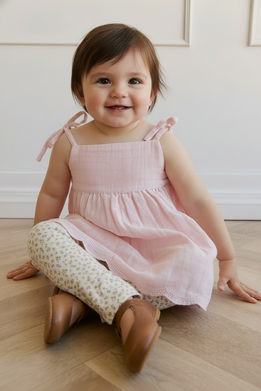 Organic Cotton Baby Pants - Soft Pink - Kumfy Kids (3)