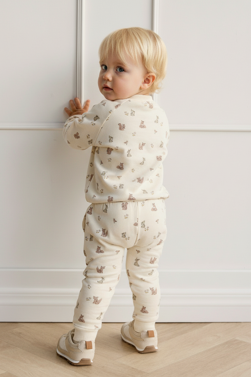Organic Cotton Baby Top - Forest Animal Print - Kumfy Kids (3)