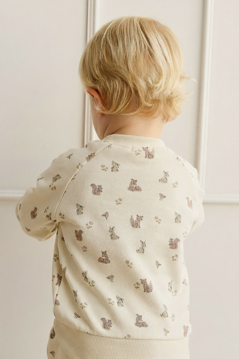 Organic Cotton Baby Top - Forest Animal Print - Kumfy Kids (4)