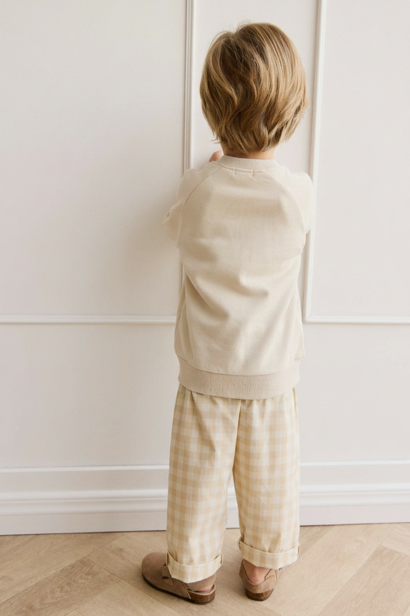 Organic Cotton Baby Top - Oatmeal Bunny Print - Kumfy Kids (5)