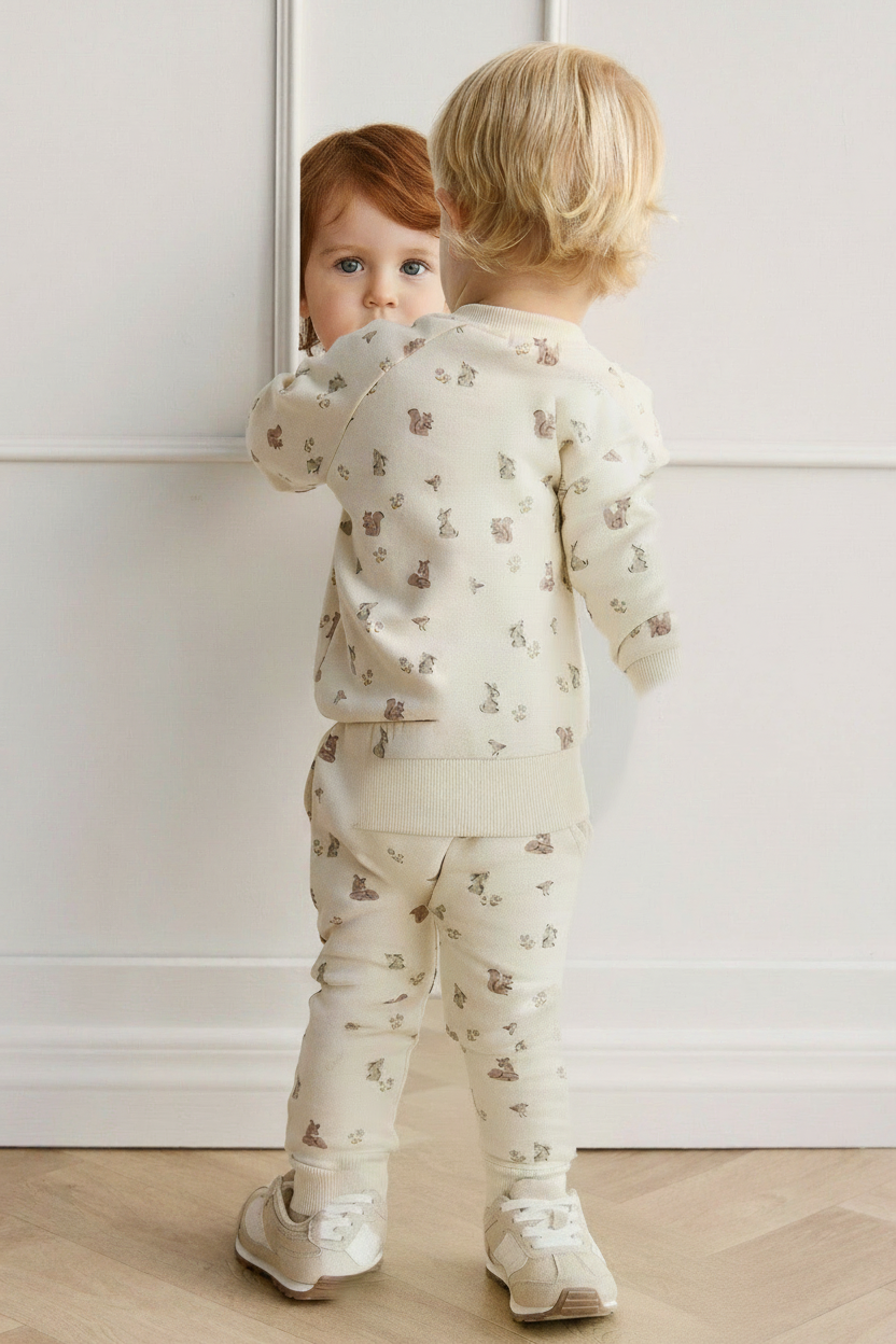 Organic Cotton Baby Pants - Forest Animal Print - Kumfy Kids (2)