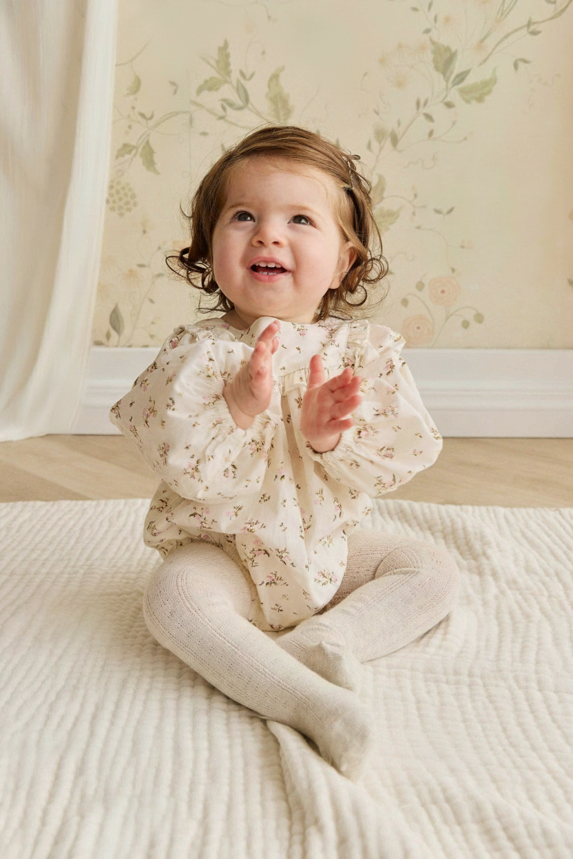 Organic Cotton Baby Romper - Antique White - Kumfy Kids (3)