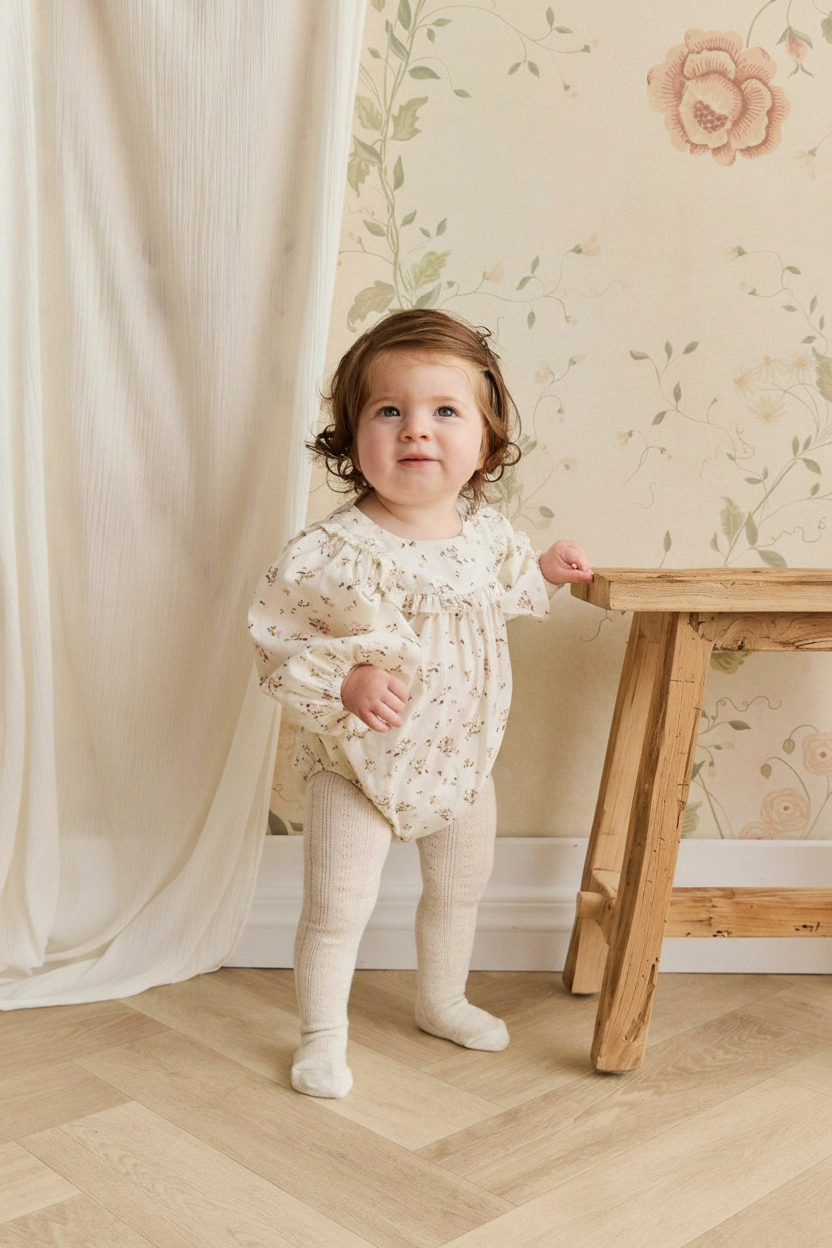 Organic Cotton Baby Romper - Antique White - Kumfy Kids (4)