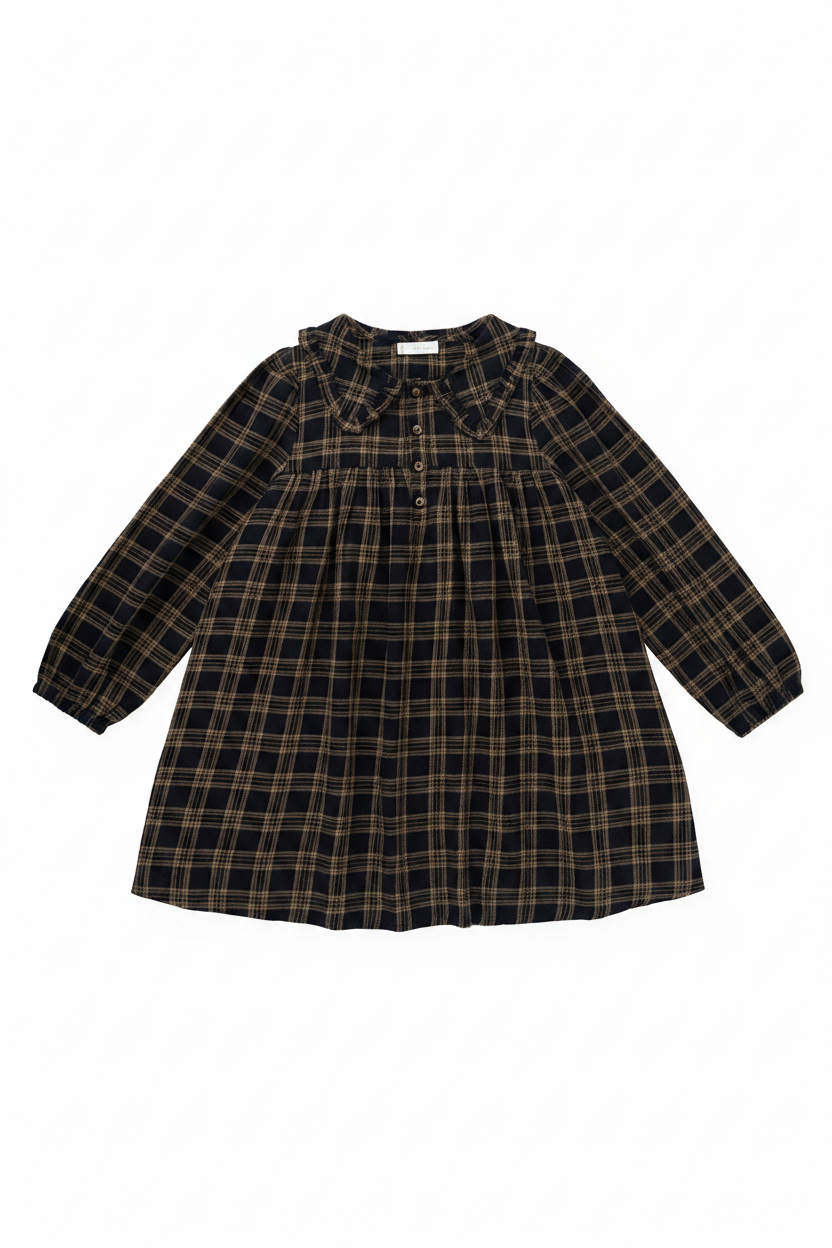 Organic Cotton Baby Dress - Woodland Check