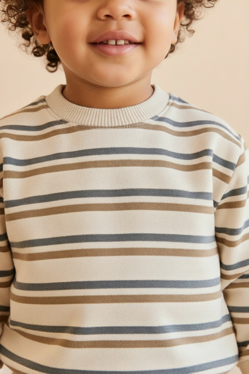 Organic Cotton Baby Sweater - Navy Stripe - Kumfy Kids