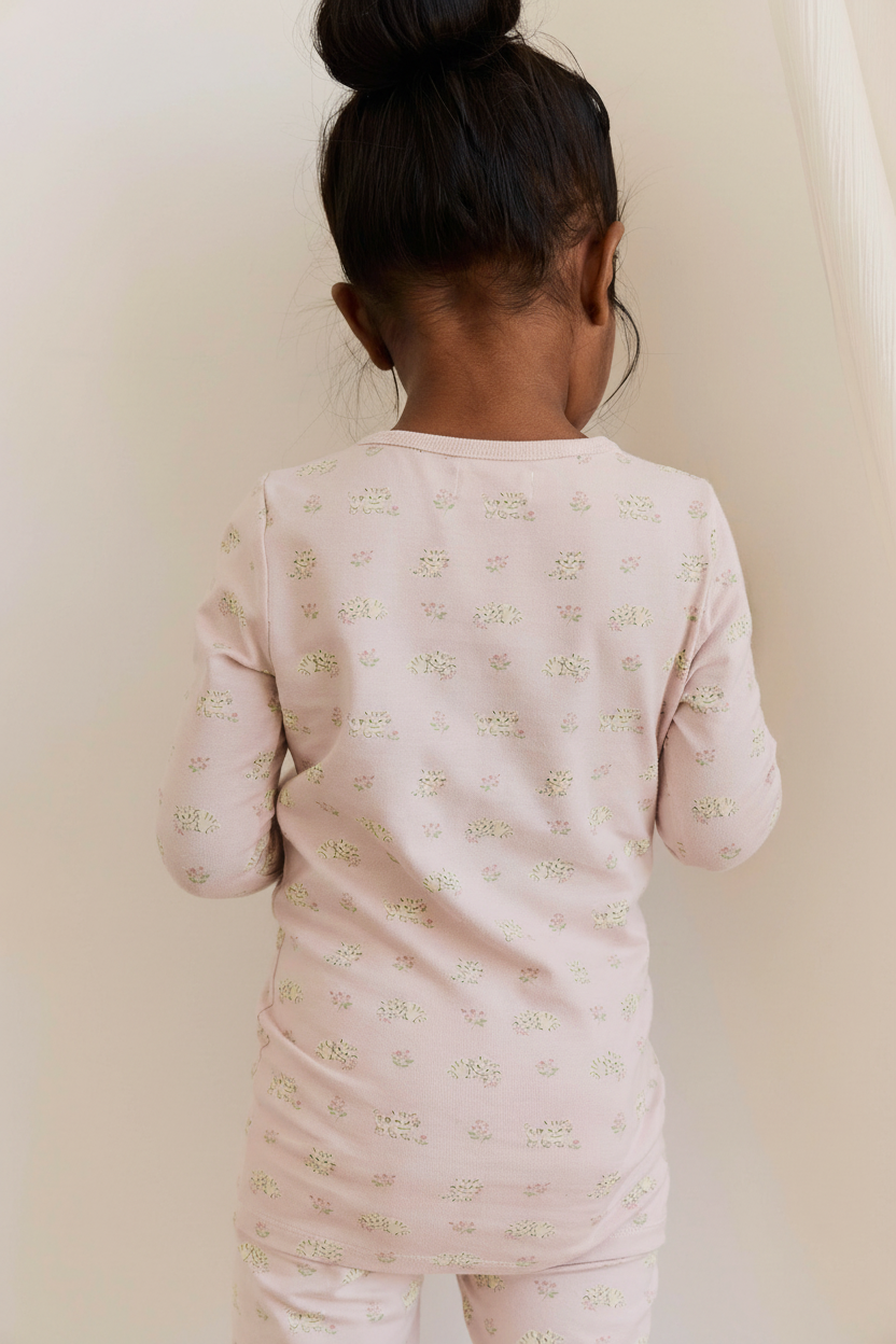 Organic Cotton Baby Pajama Set - Mauve Floral - Kumfy Kids