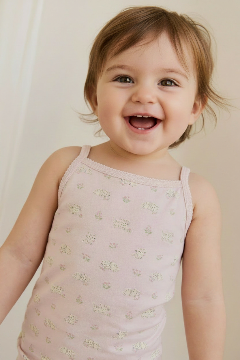 Organic Cotton Baby Pajama Set - Mauve Floral - Kumfy Kids