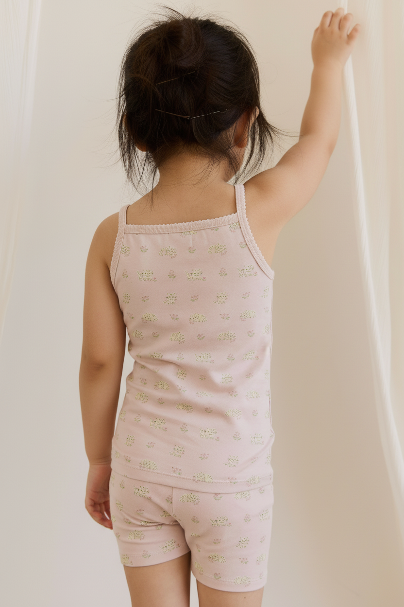 Organic Cotton Baby Pajama Set - Mauve Floral - Kumfy Kids