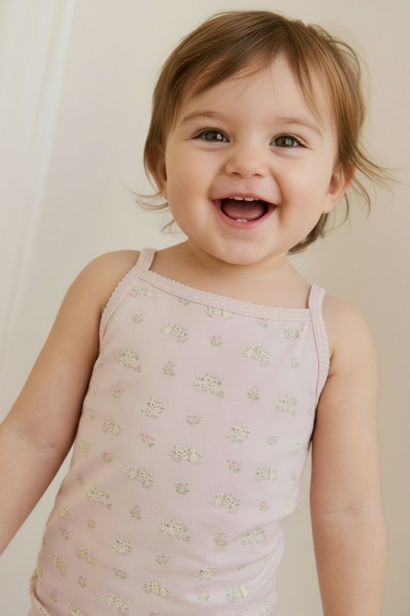 Organic Cotton Baby Pajama Set - Mauve Floral - Kumfy Kids