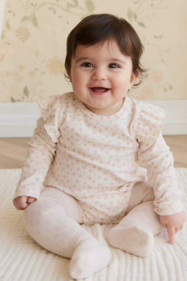 Organic Cotton Baby Romper - Blush Pink