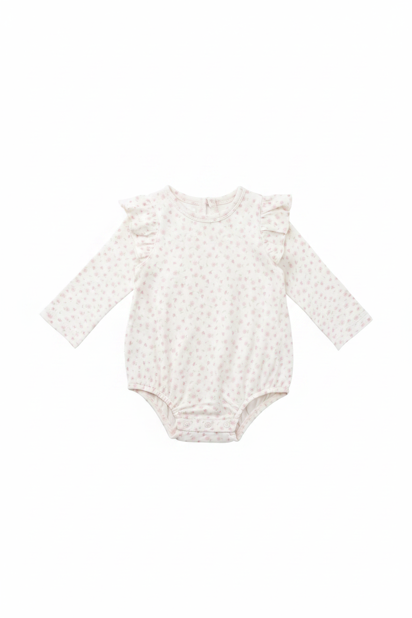 Organic Cotton Baby Romper - Blush Pink