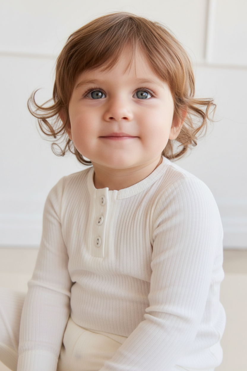 Organic Cotton Baby Top - Cream - Kumfy Kids