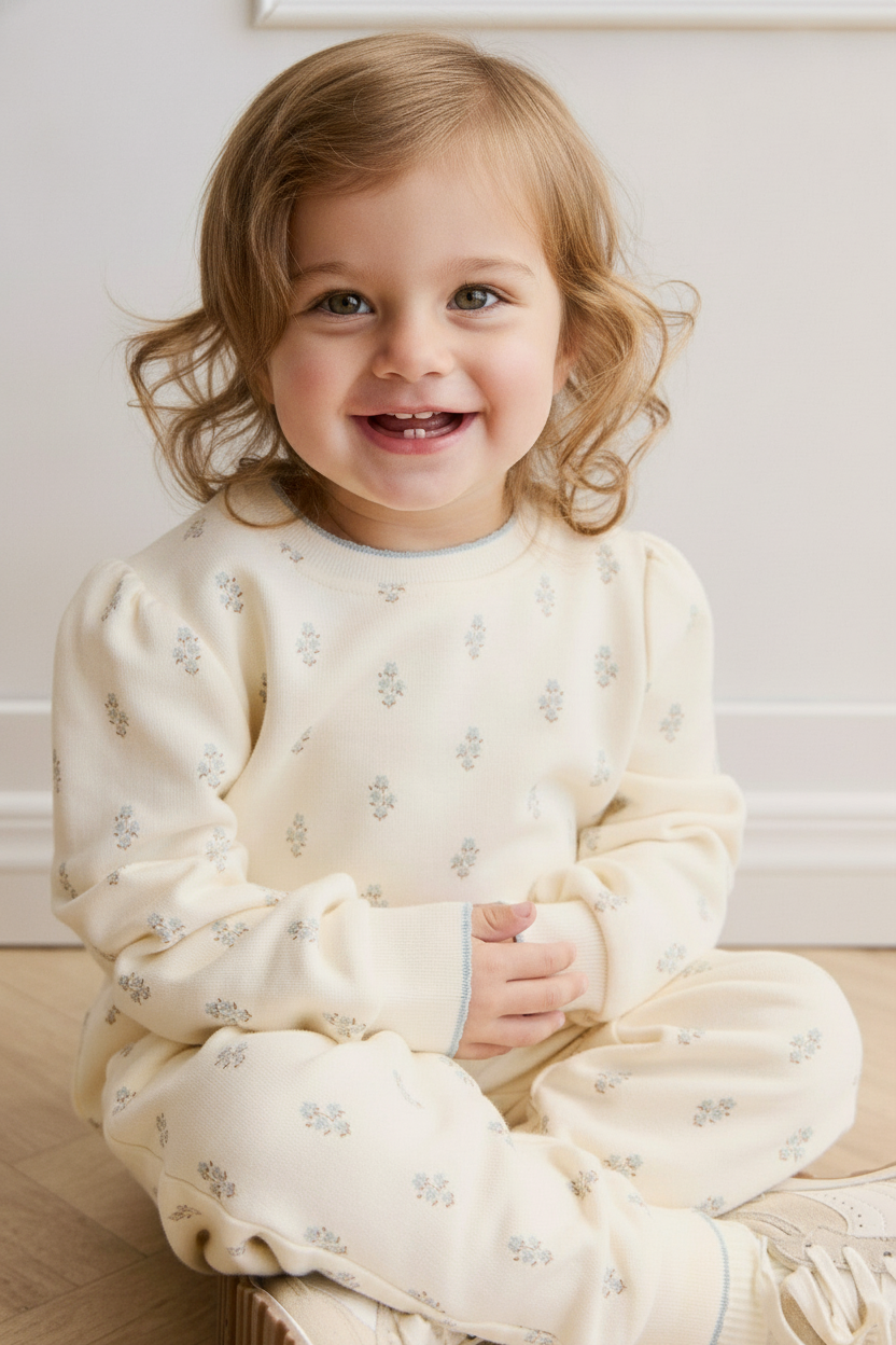 Organic Cotton Baby Pants - Blue Fox Print - Kumfy Kids