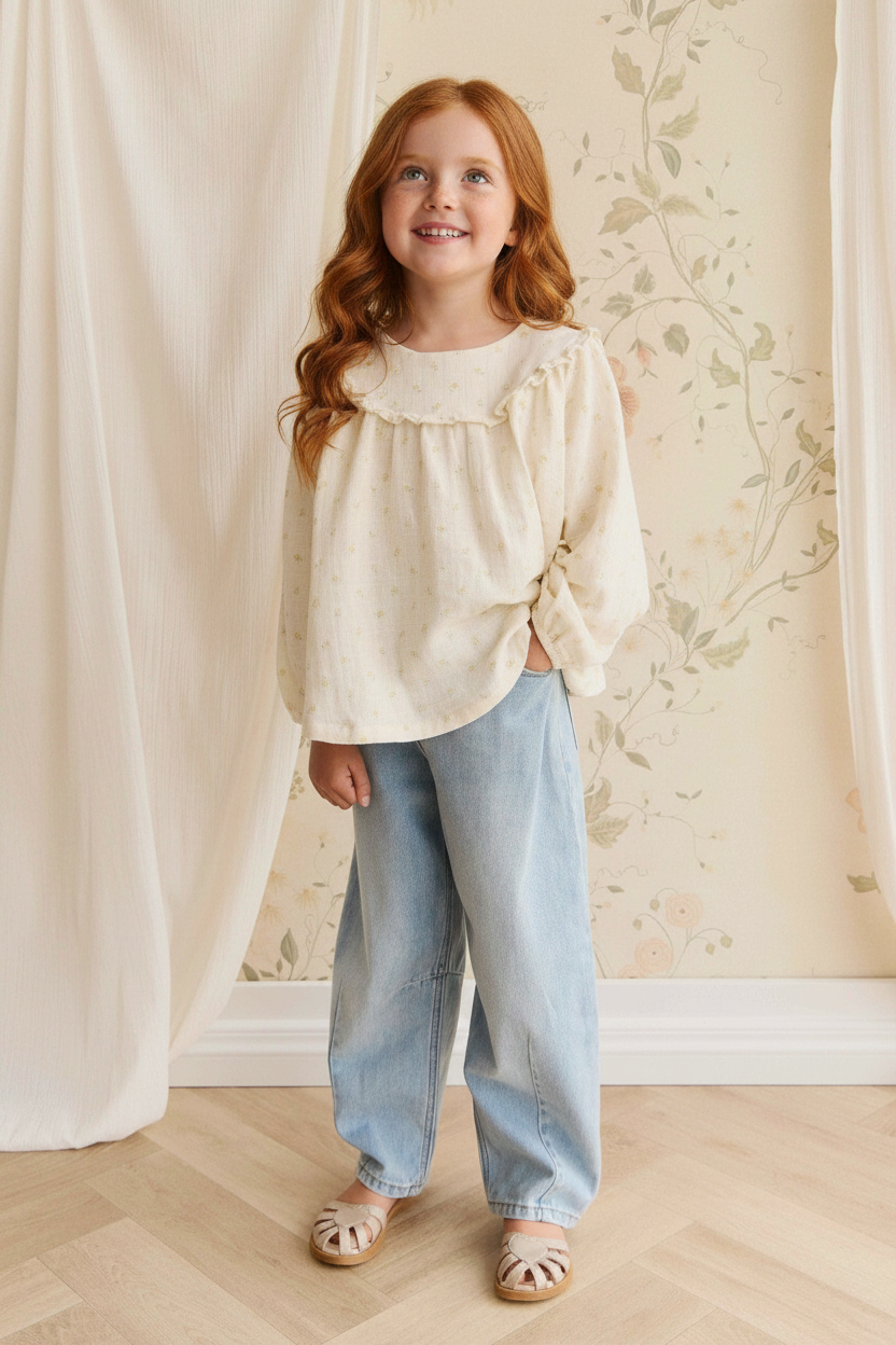 Cotton Muslin Baby Top - Ditsy Floral - Kumfy Kids