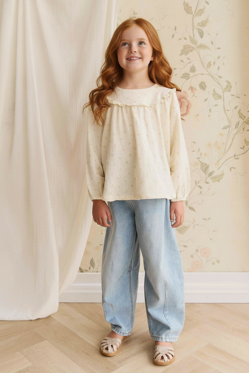 Cotton Muslin Baby Top - Ditsy Floral - Kumfy Kids (2)