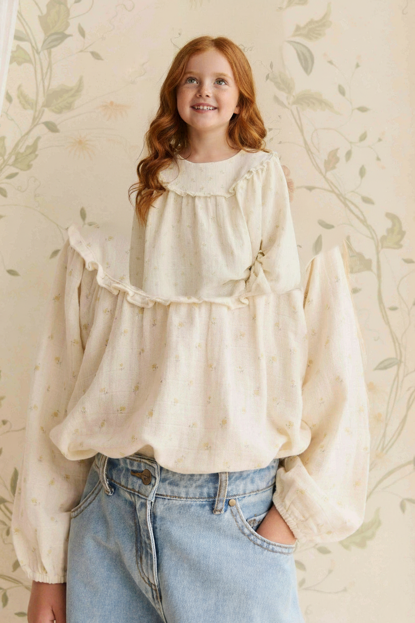 Cotton Muslin Baby Top - Ditsy Floral - Kumfy Kids (3)