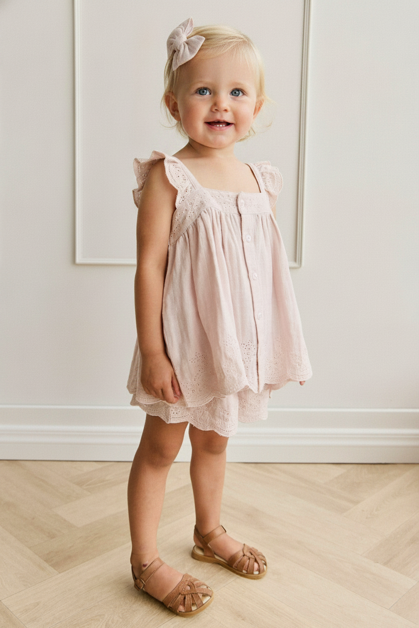 Cotton Muslin Baby Shorts - Pale Lilac - Kumfy Kids