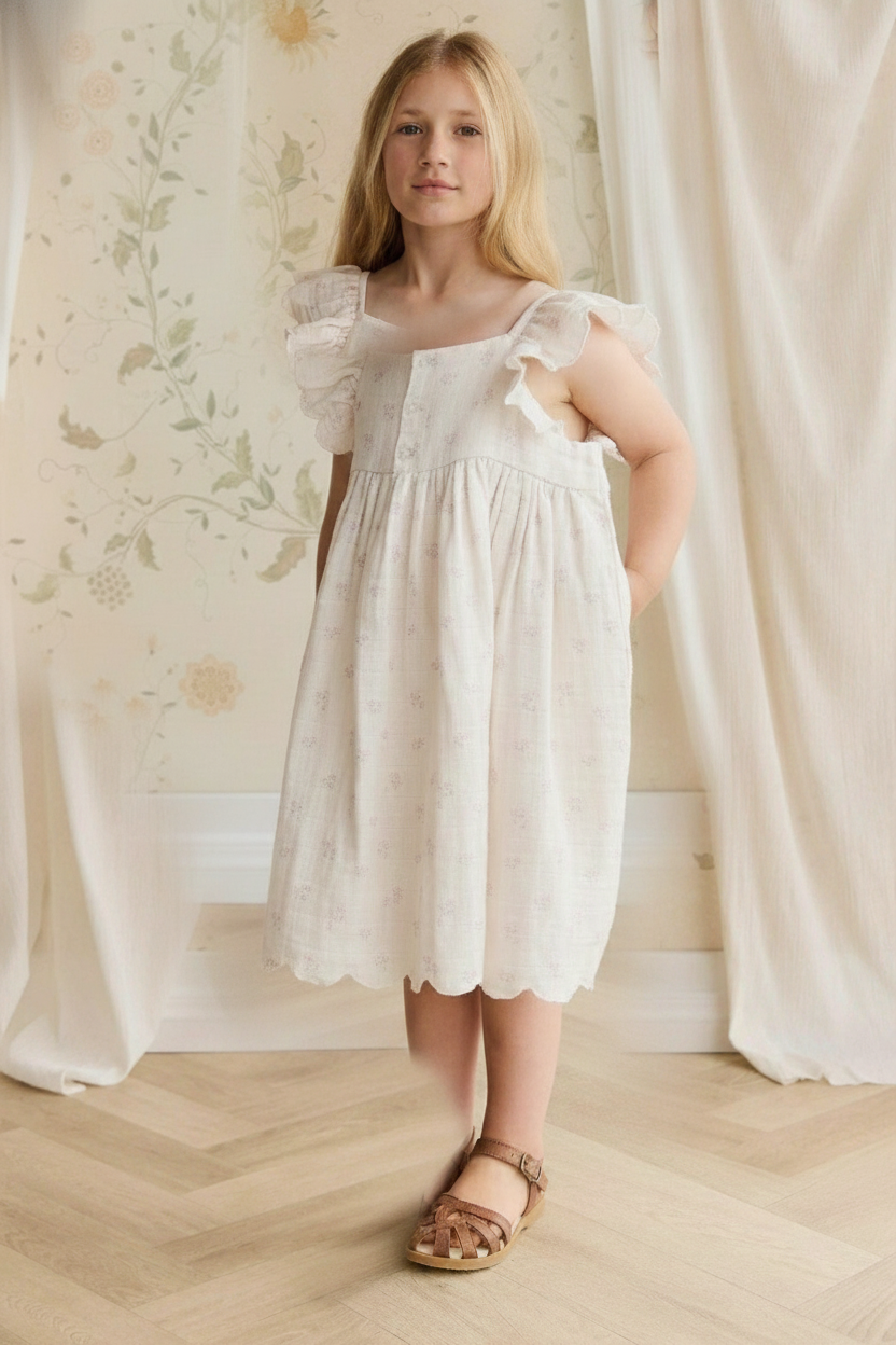 Cotton Muslin Baby Dress - Soft Pink - Kumfy Kids (3)