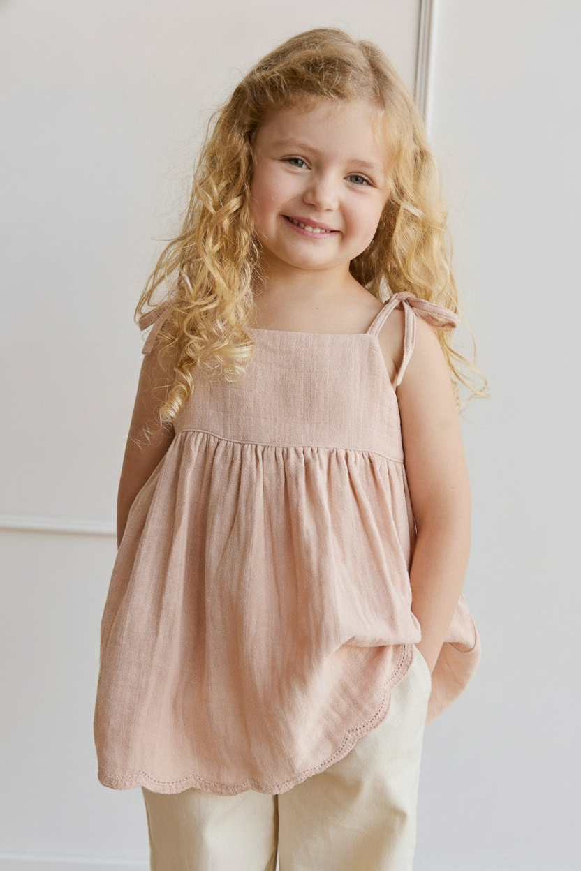 Cotton Muslin Baby Top - Chalky Pink - Kumfy Kids (3)