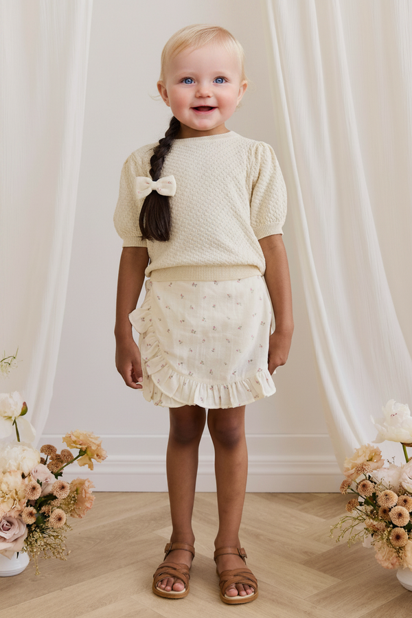 Cotton Muslin Baby Skirt - Dusty Rose