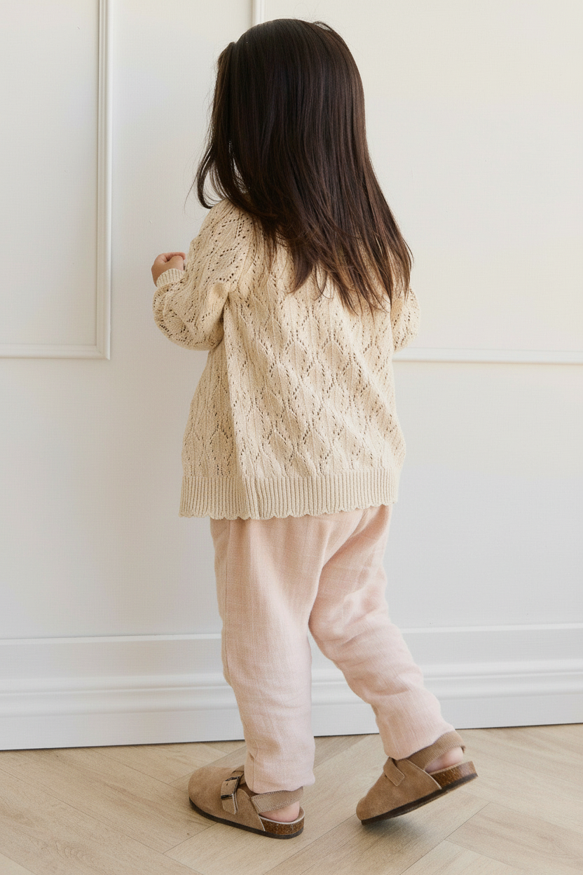 Cotton Muslin Baby Pants - Chalky Pink - Kumfy Kids (3)