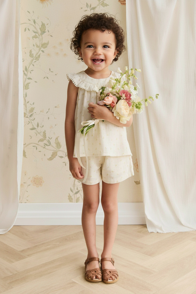 Cotton Muslin Baby Shorts - Ditsy Floral - Kumfy Kids
