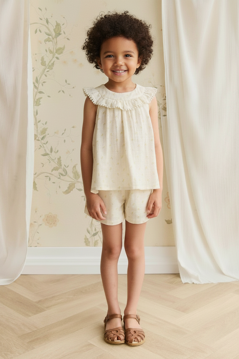 Cotton Muslin Baby Shorts - Ditsy Floral - Kumfy Kids (3)