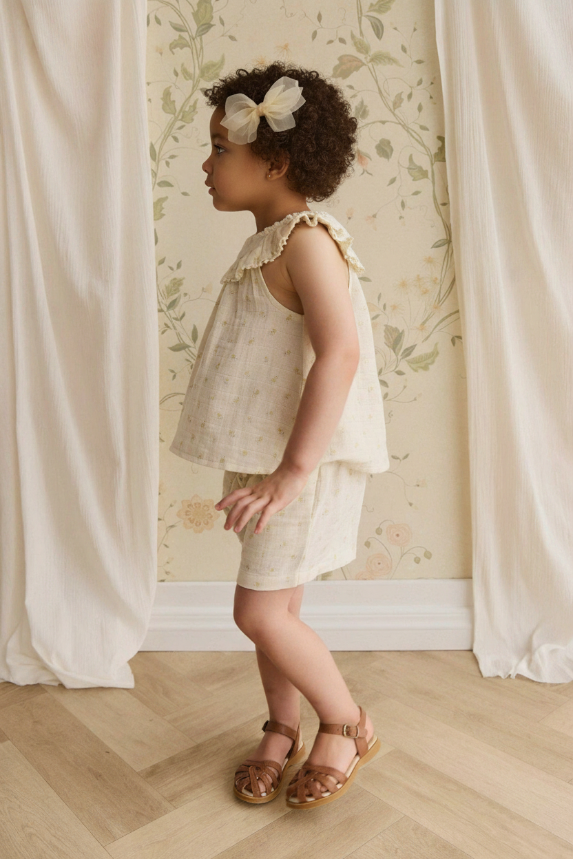 Cotton Muslin Baby Shorts - Ditsy Floral - Kumfy Kids (5)