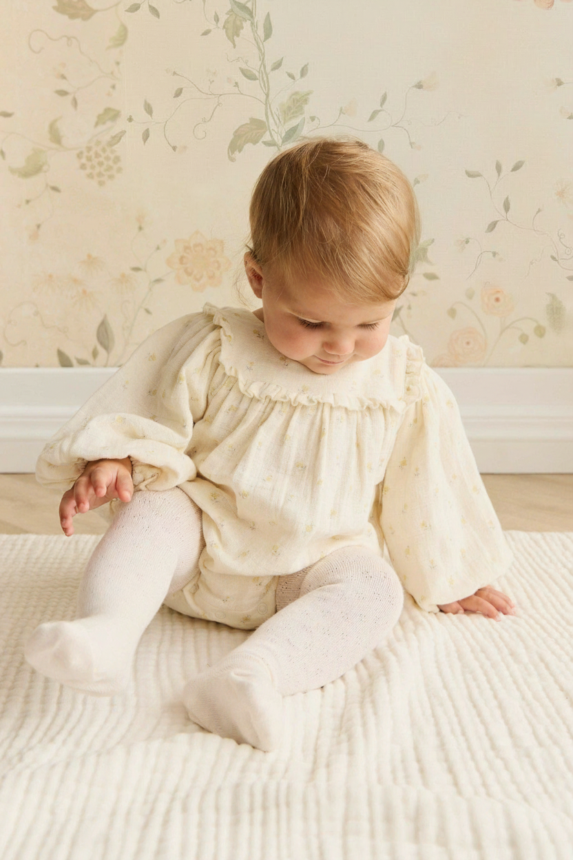 Cotton Muslin Baby Romper - Ditsy Floral