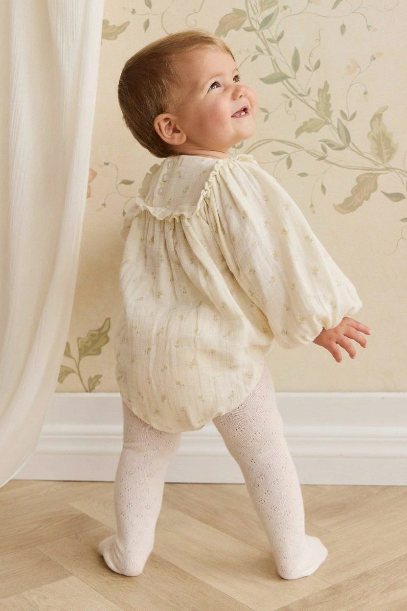 Cotton Muslin Baby Romper - Ditsy Floral - Kumfy Kids (4)
