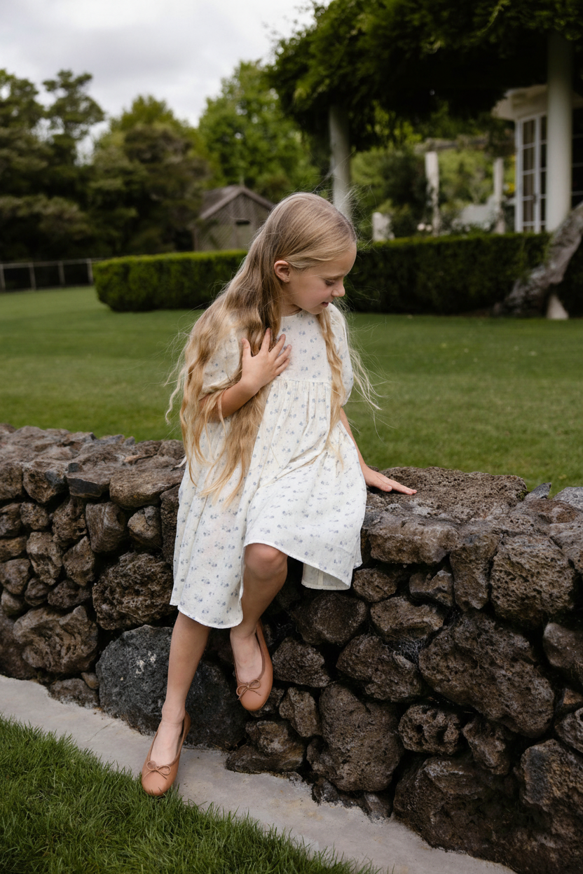 Cotton Muslin Baby Dress - Soft Blue - Kumfy Kids (4)