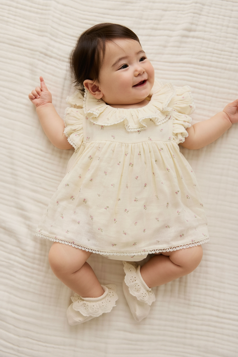 Cotton Muslin Baby Romper - Dusty Rose - Kumfy Kids
