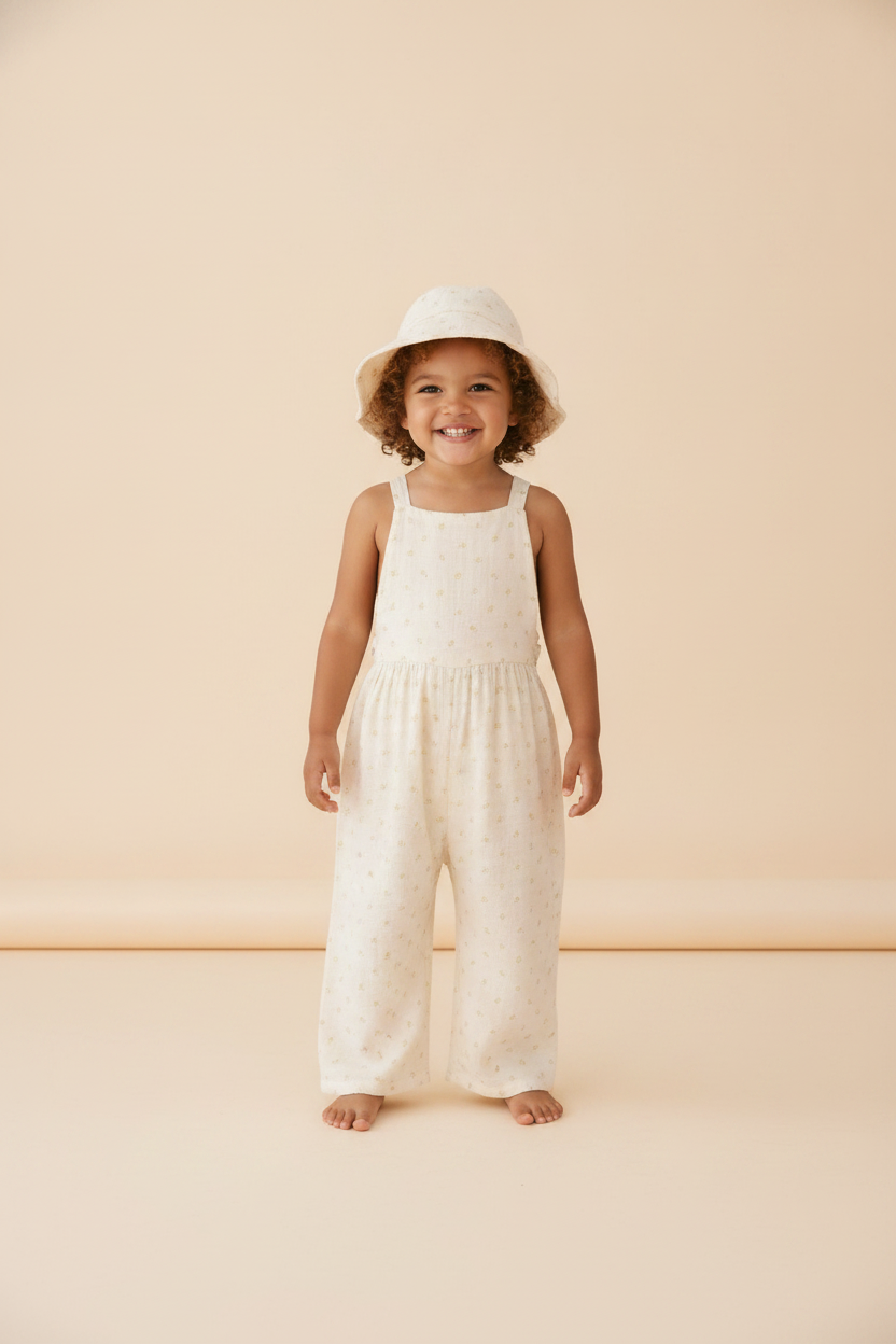 Cotton Muslin Baby Romper - Ditsy Floral - Kumfy Kids