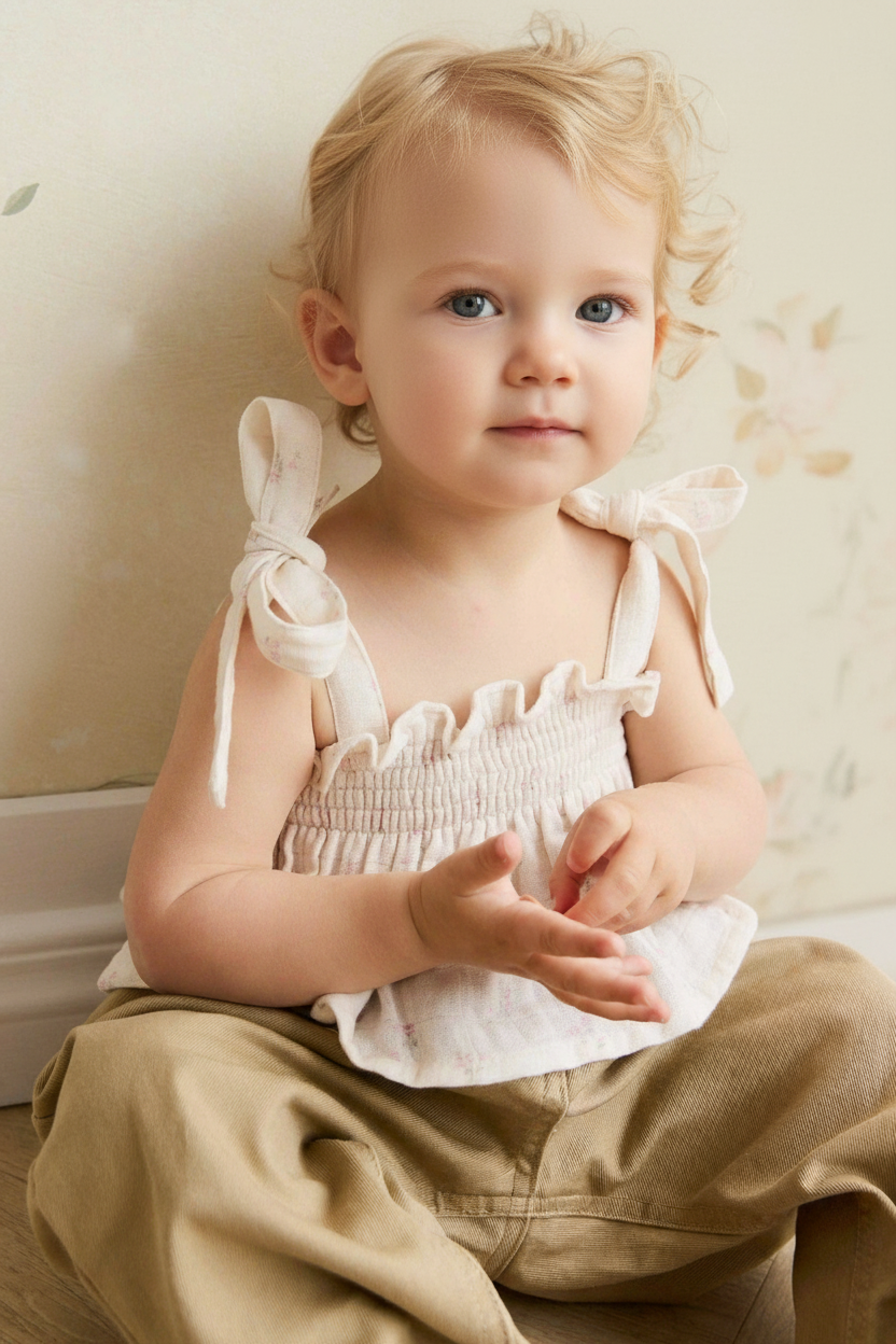 Cotton Muslin Baby Top - Soft Pink - Kumfy Kids (5)